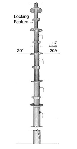 Wade Antenna Delhi 20A 20 Foot Pop-Up Galvanized Steel Telescoping Mast