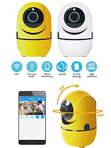 Smartphone mini baby monitor 1080P Wireless Wifi CCTV home security Cloud IP Camera HD - For home security, baby care, seniors and pets (white)