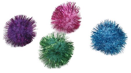 Coastal Pet 80517 Rascals Glitter PomPom Cat Toy 96PC/Bin