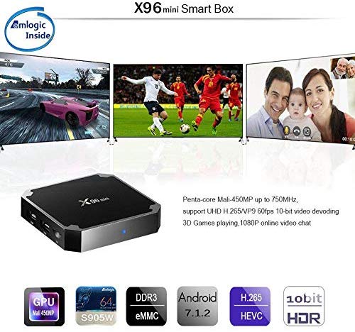 X96 Mini 4K 64BIT Android 7.1 Quad Core Smart TV Box 1080p HDMI WiFi Kodi 17.6