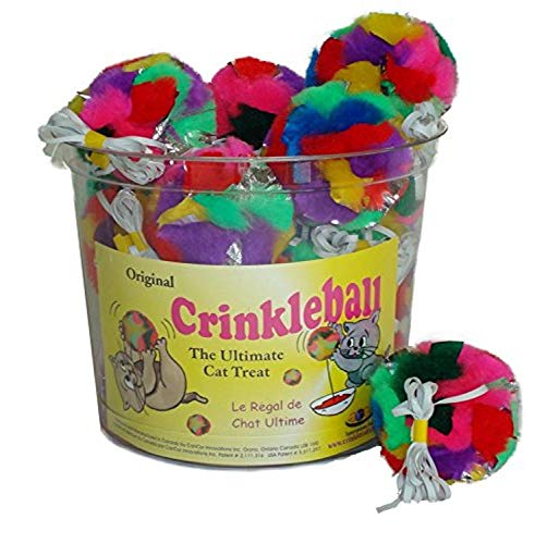 Cancor Innovations Crinkle Ball Elastic Cat Toy(24 Pack)