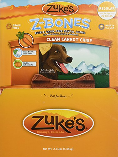 Zuke'S Performance Pet Nutrition 134084 25 Count Z-Bone Medium Carrot Crunch Display Box, Medium 2.34Lbs