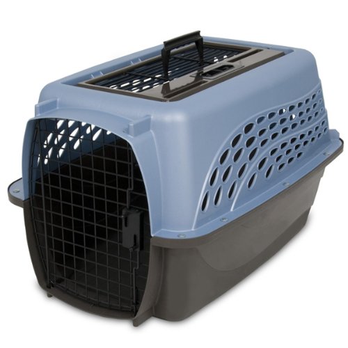 Petmate 2-Door Top Load Kennel For Dog (Blue/Coffee 24 Inch)