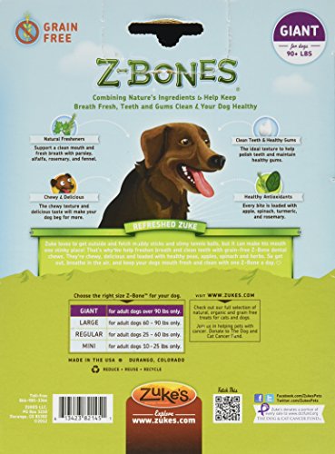 Zuke'S Performance Pet Nutrition 134096 12 Count Z-Bone Giant Apple Crisp Display Box, Large