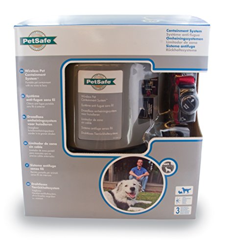 PetSafe Wireless Fence Pet Containment System, Covers up to 1/2 Acre, for Dogs over 3.6 kg, Waterproof Receiver with Tone / Static Stimulation