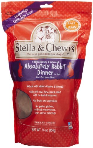 Stella & Chewy's 45839 Exotic Freeze Dried Absolutely Rabbit Dog Food 16OZ (6)