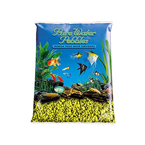 Importations mondiales AA3838 Pure Eau Pinoes Gravel aquarium 2pc (jaune néon, 25 lb)