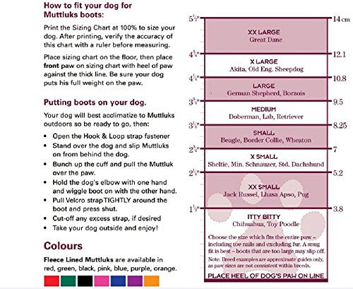 Muttluks-Fleece Lined Dog Boots Set of 4