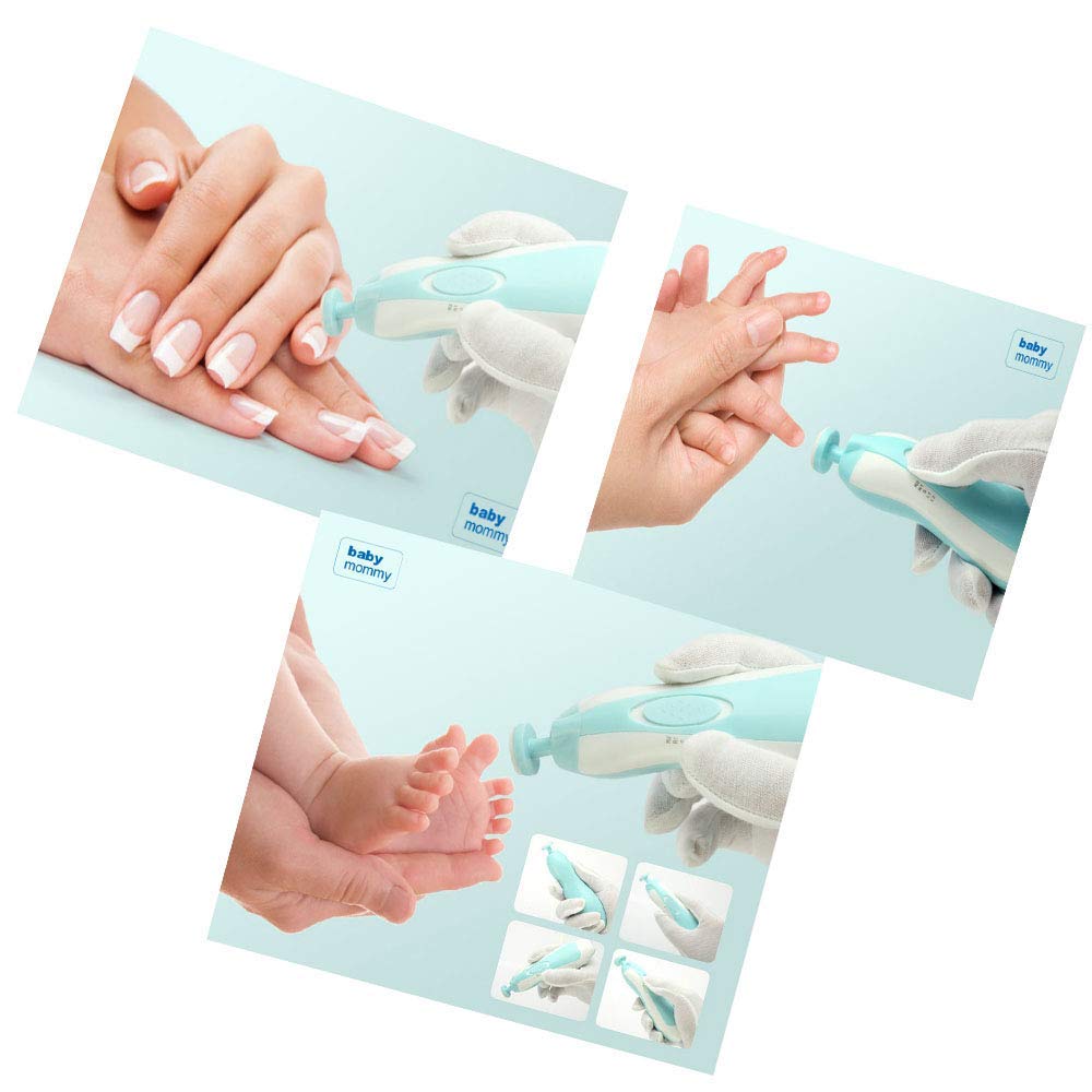 File de ongles pour bébé Trimmer électrique Baby Electric Nail Trimm Entrefant Nail Clipper Kit Cutter Polon pour les nouveau-nés pour les tout-nés Finnairs et orteils Baby Nail Manucure et Pédicure Kit avec lumière LED avant - CS12083 - Rose