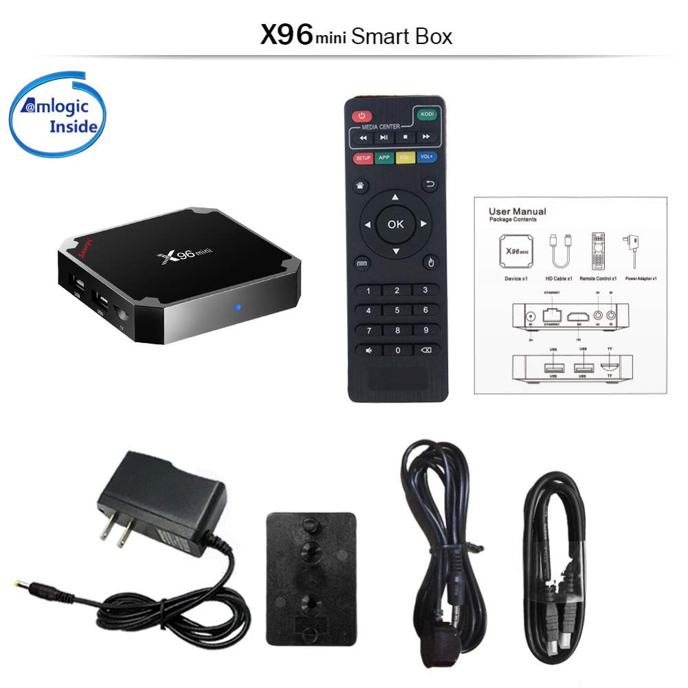 X96 Mini Android TV Box Android 7.1 4K Smart TV Box 64bit Quad Core CPU 2GB RAM + 16 Go ROM avec 2,4 GHz WiFi