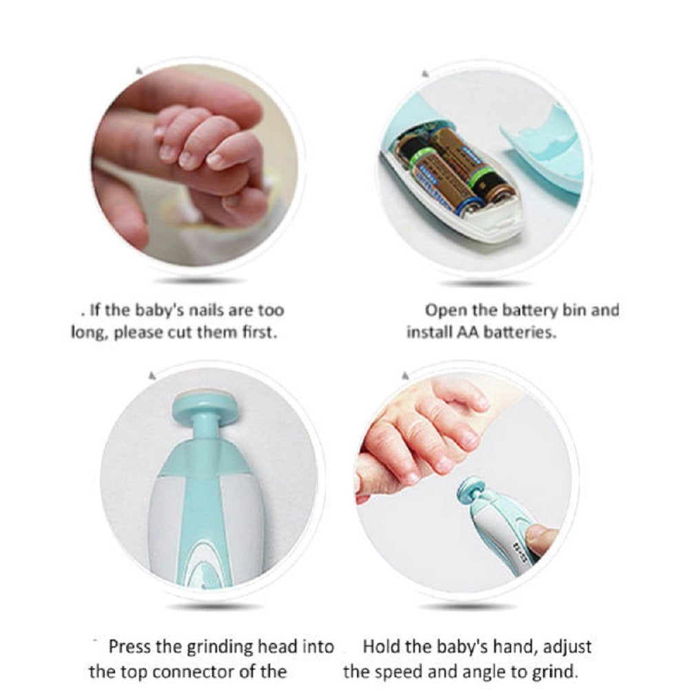 Baby Nail Clipper, Baby Nail File ,Upgraded Safe Baby Nail Clipper - Baby Electric Nail Trimmer Safe Baby Electric Nail Clippers for Newborn or Toddler Toes and Fingernails - Care Polish and Trim - Battery Operated (AA)—CS12083--Pink