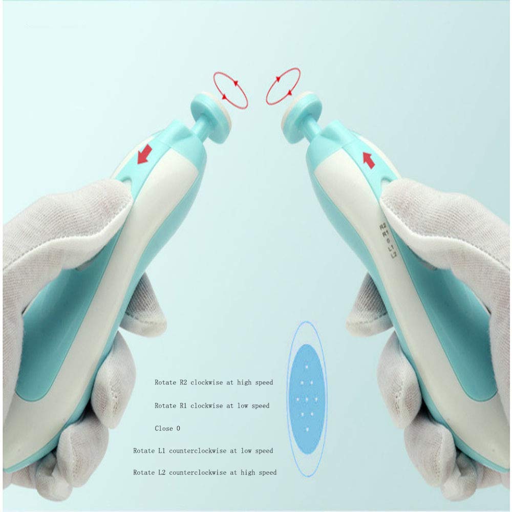 File de ongles pour bébé Trimmer électrique Baby Electric Nail Trimm Entrefant Nail Clipper Kit Cutter Polon pour les nouveau-nés pour les tout-nés Finnairs et orteils Baby Nail Manucure et Pédicure Kit avec lumière LED avant - CS12083 - Rose