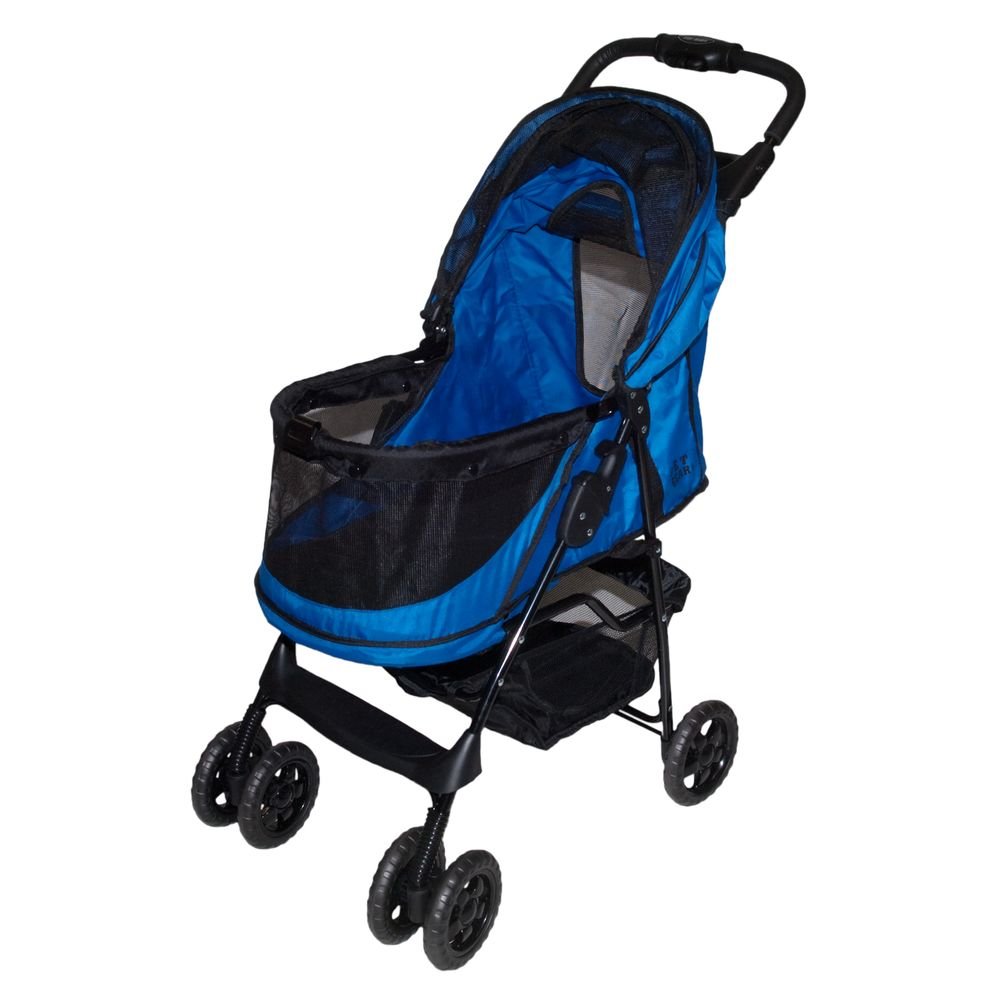 Pet Gear No-Zip Happy Trails Pet Stroller for Cats/Dogs, Zipperless Entry, Easy Fold with Removable Liner, Storage Basket + Cup Holder