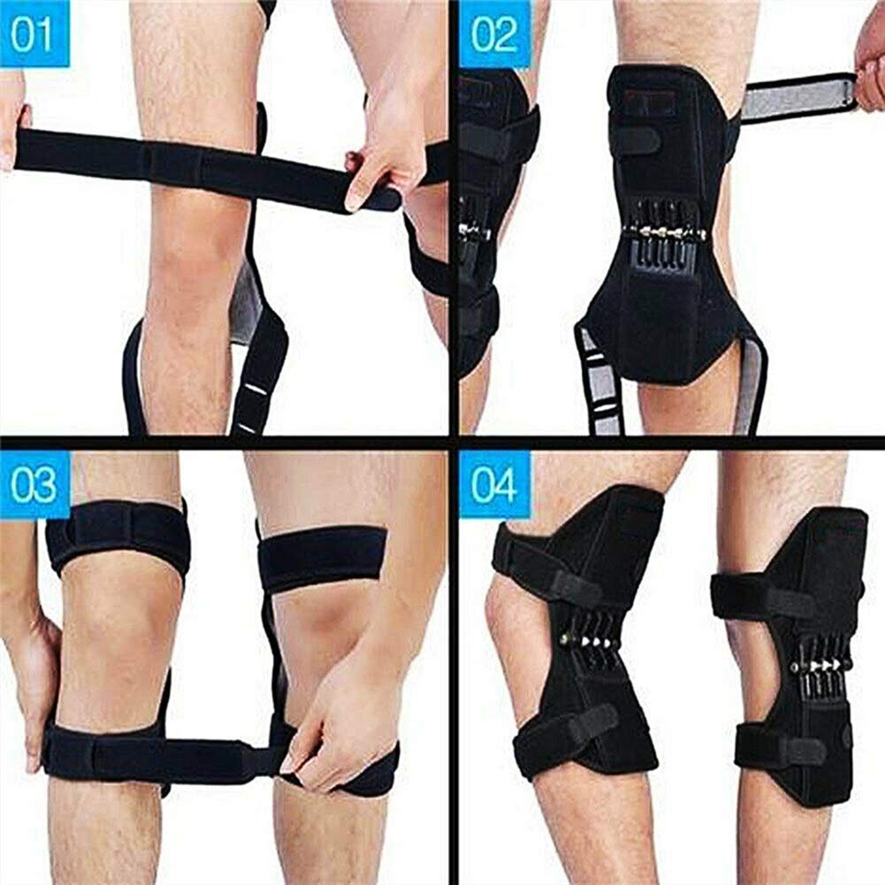 Knee Booster Brace,Joint Support Knee Pads Spring Force Patella Strap Sport Adjustable Tendon Band Pad Mountain Climbing Exercising