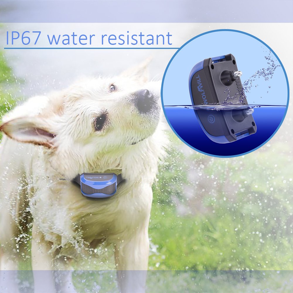 Wolfwill 800 yards L'entraînement à distance éloigné Collier étanche et collier électronique rechargeable avec bip de lampe de poche Automatisation