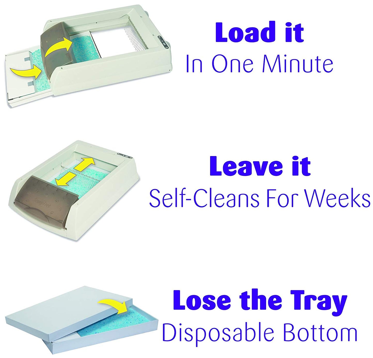 PetSafe ScoopFree Litter Tray, Blue, 3-Pack