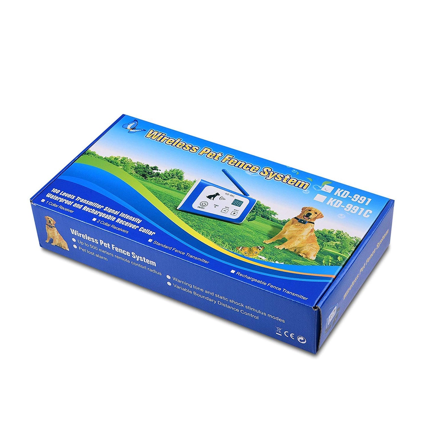 Wireless Electric Dog Fence Pet Containment System, Safe and Effective Anti Over Shock Design, Adjustable Control Range Up to 550YD & Display Distance, 1 Collar Receivers Rechargeable Waterproof