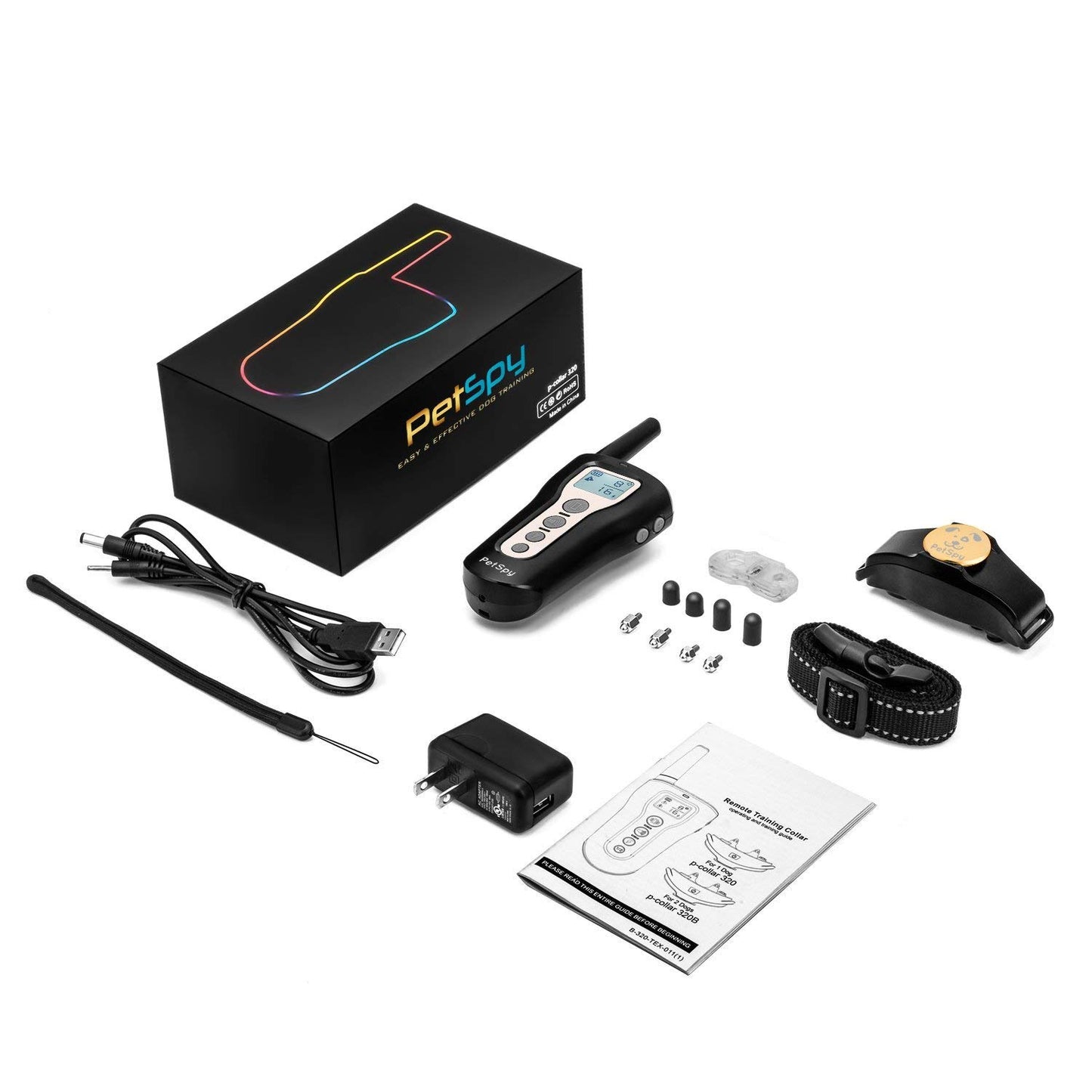 PetSpy P320 Dog Shock Collar for 1200ft Remote Training with Vibration and Beep Rechargeable and Waterproof E-Collar Trainer