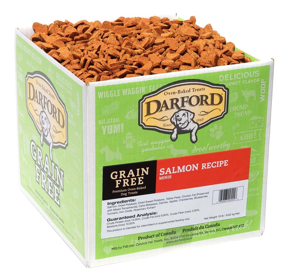 Darford Holistic All Natural Grain Free Salmon Recipe Bulk Mini Sized Dog Treats, 20-Pound