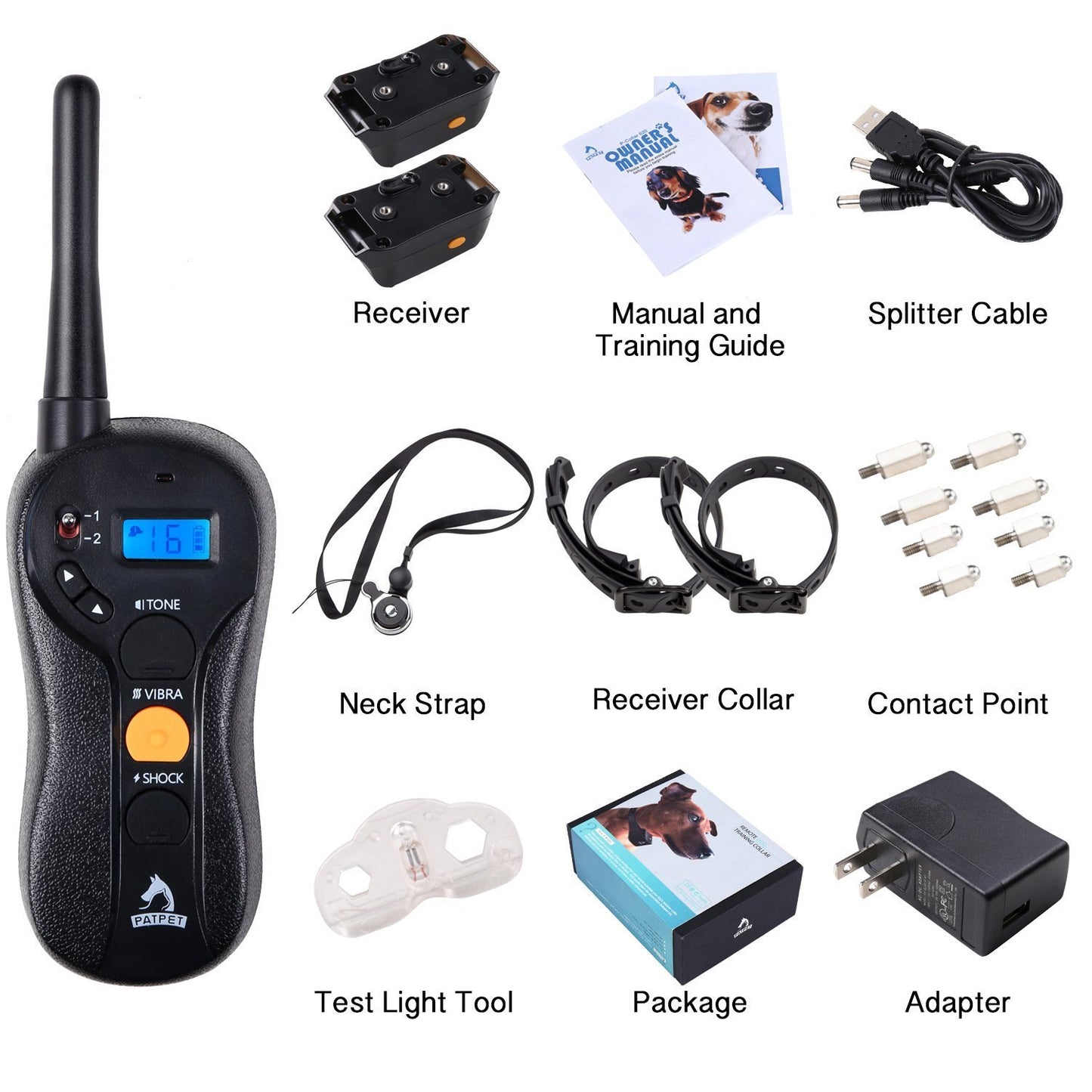 2 Dog Training Collar Rechargeable & Waterproof 660yd Remote Control Collar - Blind Operation Remote with Tone / Vibration / Shock Electric Collar