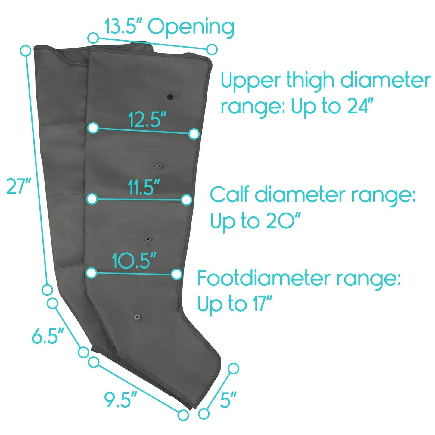 Sequential Compression Device - Leg Pump Machine for Lymphedema, Circulation & Swelling - Intermittent Pneumatic SCD Air Therapy Recovery with Full Massage Boots