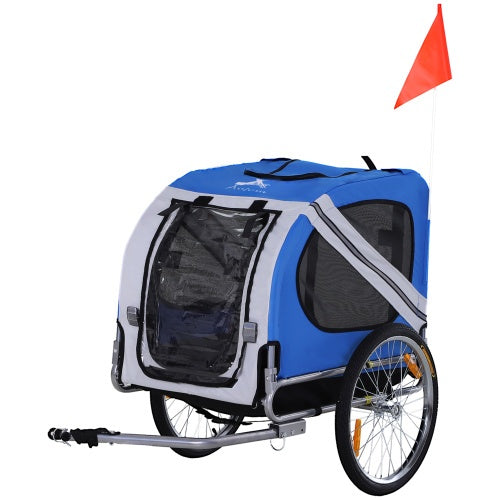 Aosom Dog Bike Trailer Pet Cart Bicycle Wagon Cargo Carrier Attachment For Travel With 3 Entrances Large Wheels For Off-Road & Mesh Screen