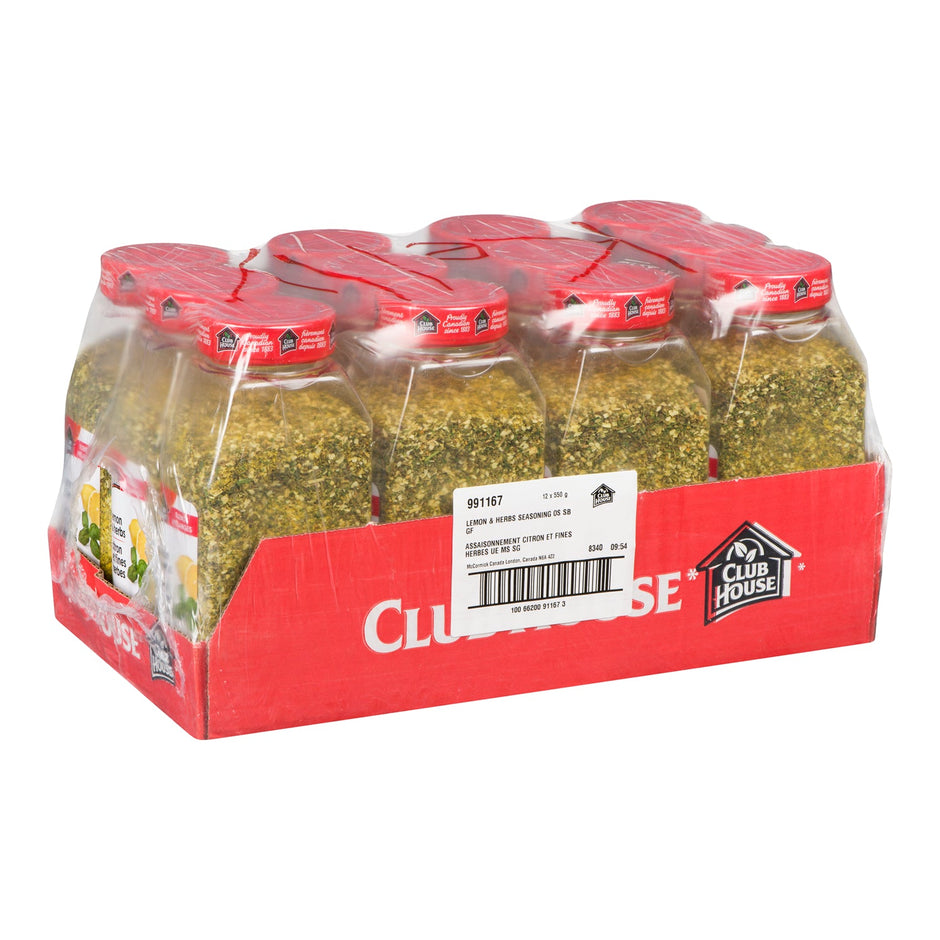 Seasoning Lemon & Herb - 12 x 550 g (Case = 1 x 550 g) - Clubhouse - Restaurant and Foodservice Ingredients - Canadian Distribution-1