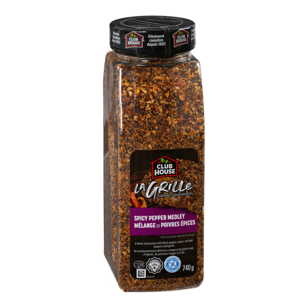 Seasoning Pepper Medley Spicy - 12 x 740 g - Clubhouse - Restaurant and Foodservice Ingredients - Canadian Distribution-0