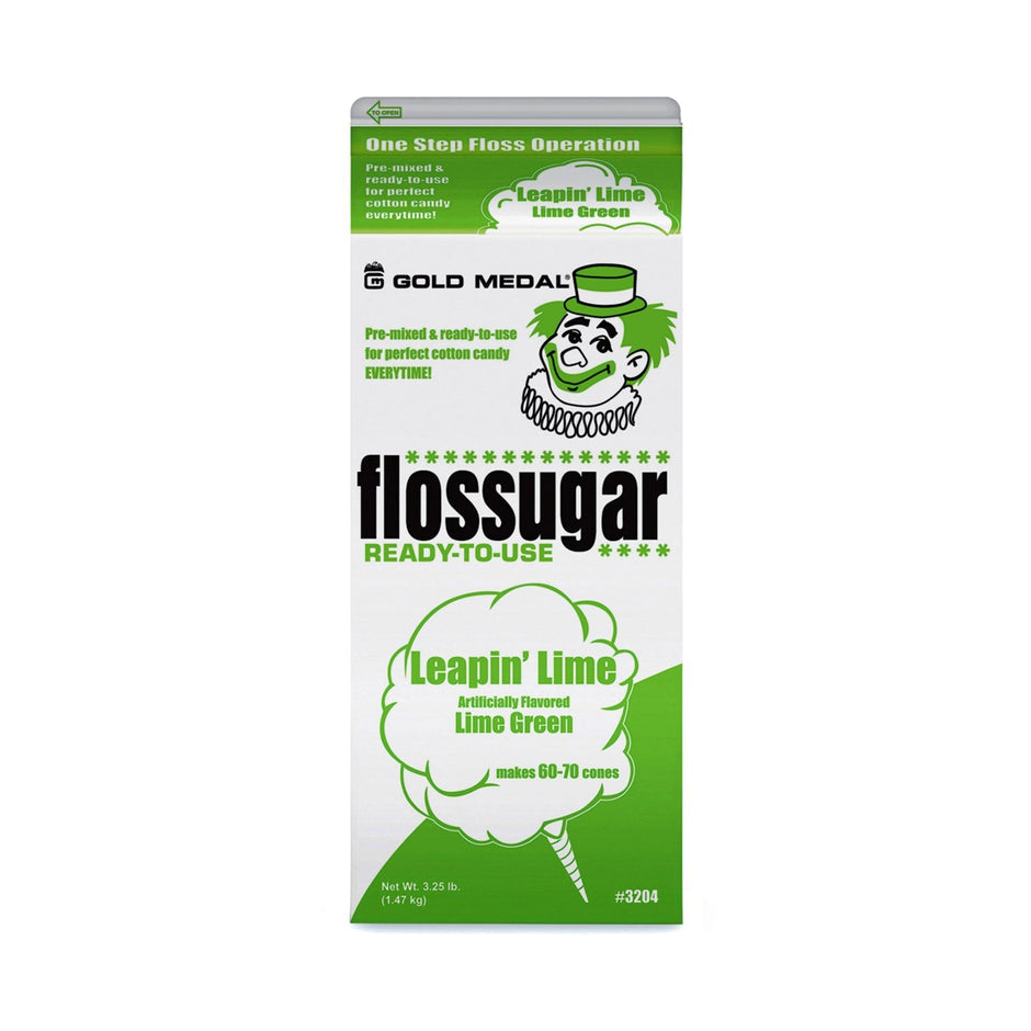 Leapin' Lime (Lime) Cotton Candy Flossugar  | Cotton Candy Supplies Canada | 6 x 3.25lbs per case-0