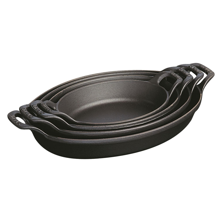 STAUB Specialities 1.6 L Cast Iron Oval Oven Dish, Black-2