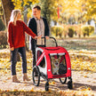 Aosom 2-in-1 Pet Bike Trailer For Small Dogs, Road-Visibility Bicycle Stroller, Weather-Strong Bike Wagon Trailer Sidecar Attachment, Red
