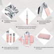 Manicure Set, Travel Mini Nail Clippers Kit Pedicure Care Tools, 10Pcs Stainless Steel Grooming Kit (Pink)