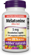 Melatonin 5 Mg Extra Strength, 144 Quick Dissolve Tablets, for Sleep Support, Vegetarian