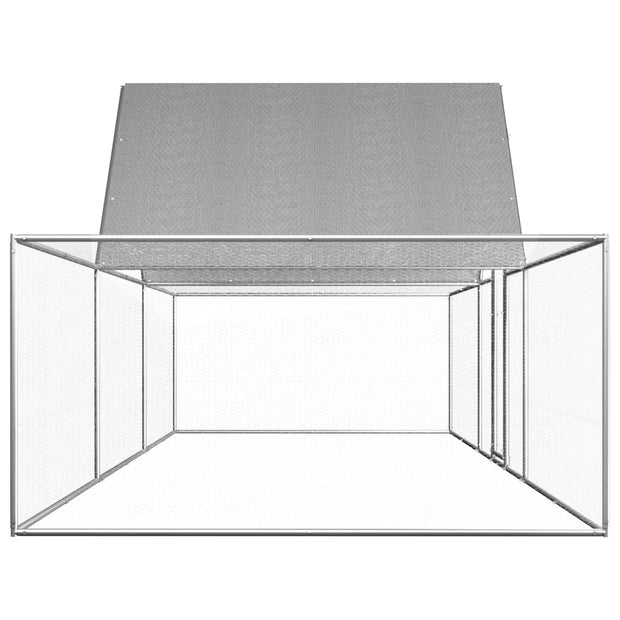 vidaXL Chicken Cage Walk-in Chicken Coop Pen Poultry Cage Galvanized Steel-1