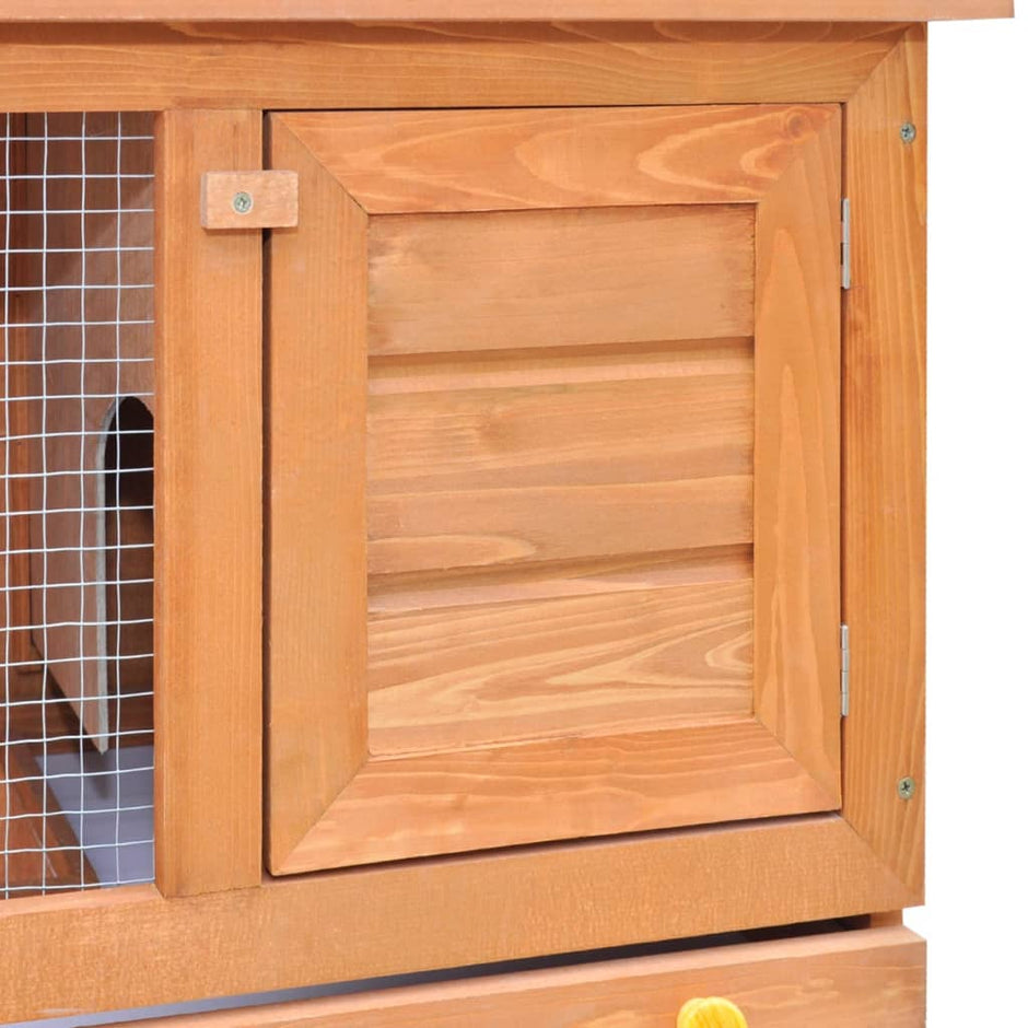 vidaXL Rabbit Hutch Bunny Cage House with Pull Out Tray Ramp Solid Pine Wood-2