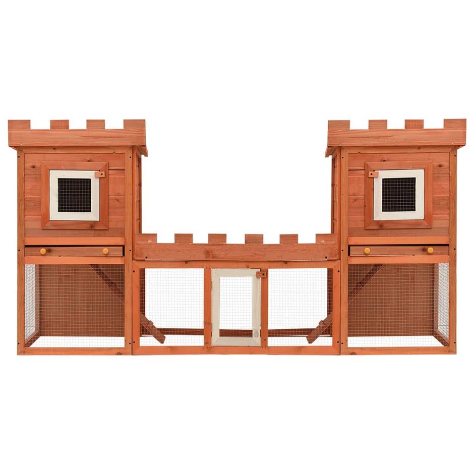 vidaXL Outdoor Large Rabbit Hutch House Pet Cage Double House-4