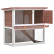 vidaXL Rabbit Hutch Bunny Cage House with Pull Out Tray Ramp Solid Pine Wood-1