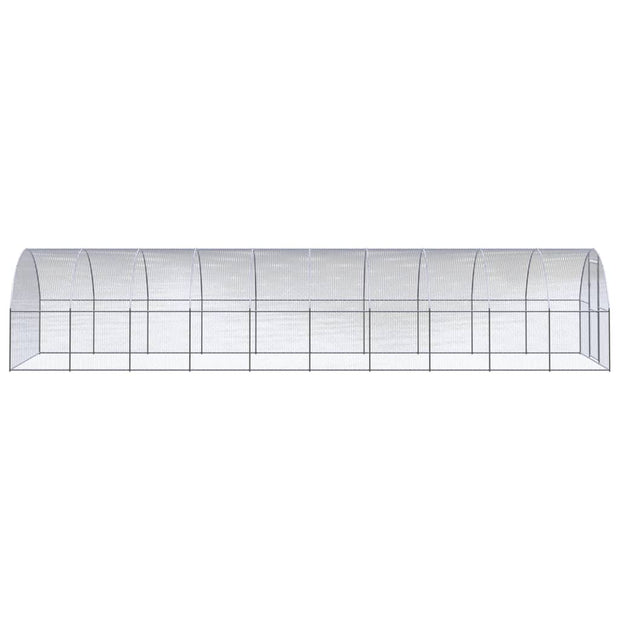 vidaXL Outdoor Chicken Coop 9.8'x32.8'x6.6' Galvanized Steel-1