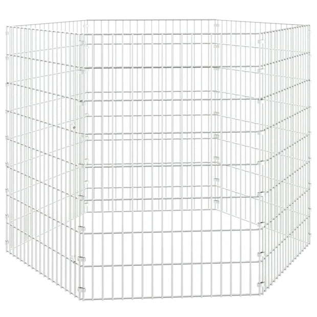 vidaXL Free Range Animal Enclosure 6-Panel 21.3"x31.5" Galvanized Iron-1