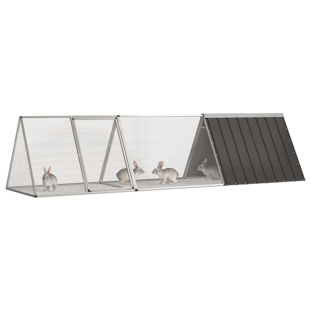 vidaXL Rabbit Cage Rabbit Hutch Garden Small Animal Cage Galvanized Steel-1