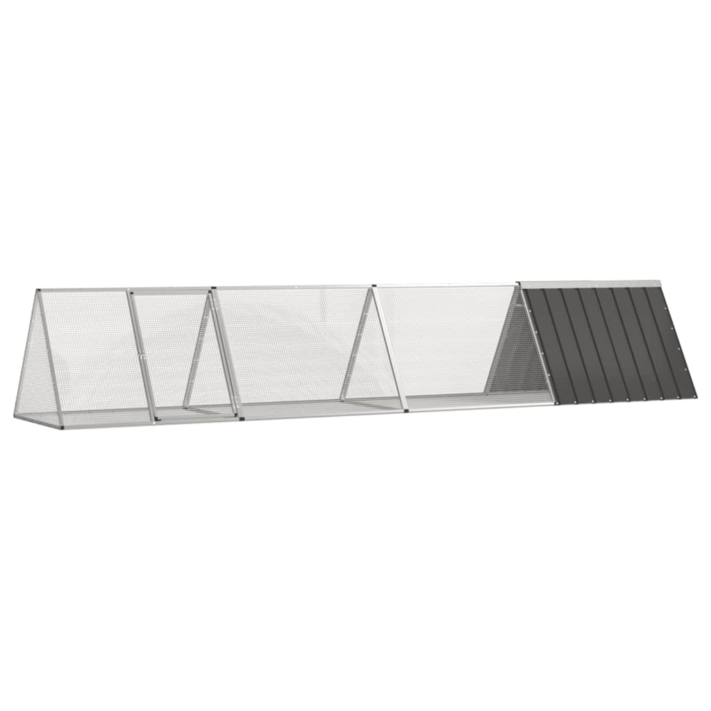 vidaXL Rabbit Cage Rabbit Hutch Garden Small Animal Cage Galvanized Steel-3