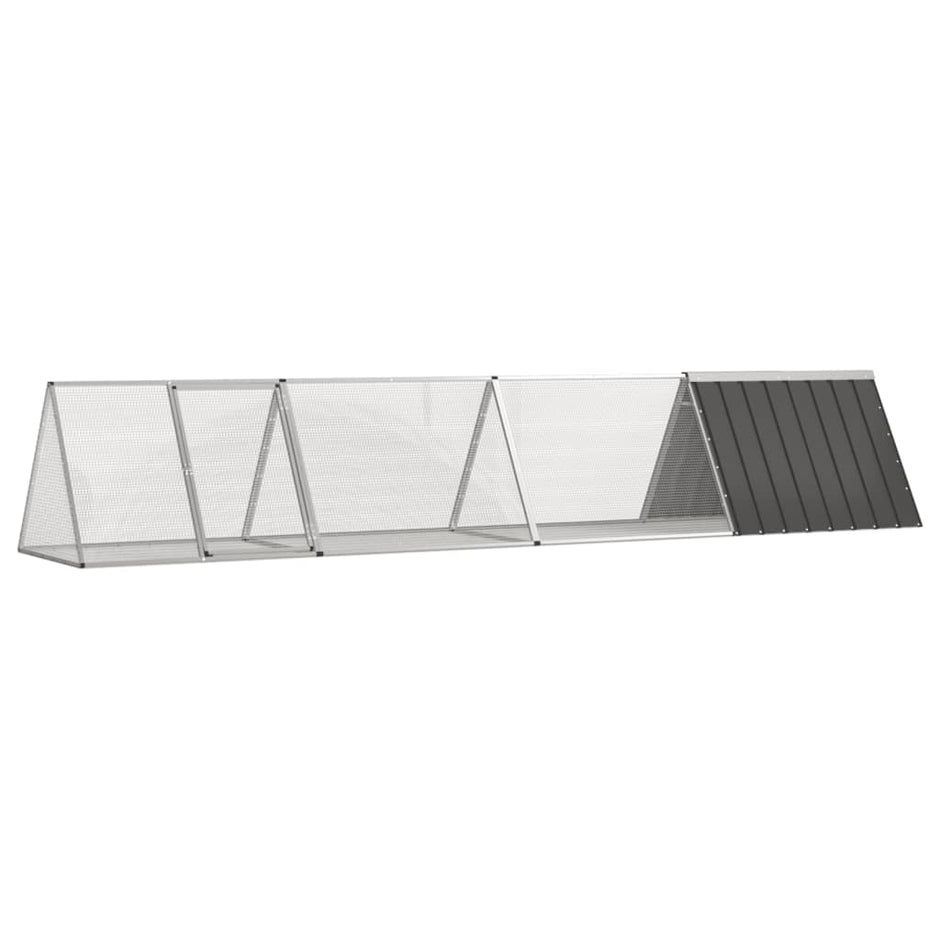 vidaXL Rabbit Cage Rabbit Hutch Garden Small Animal Cage Galvanized Steel-3