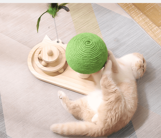 Interactive Wooden Cat Toy-1