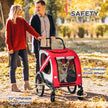 Aosom 2-in-1 Pet Bike Trailer For Small Dogs, Road-Visibility Bicycle Stroller, Weather-Strong Bike Wagon Trailer Sidecar Attachment, Red