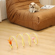 Foldable Cat Tunnel with Mouse Shape Balls and Feather Stick-3