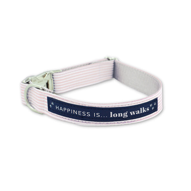 Dog Long Walks Striped Pink Collar-0