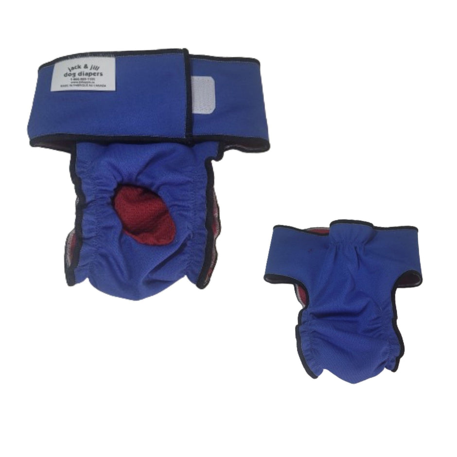 High-Cut Dog Diaper Britches | Royal Blue Print-1