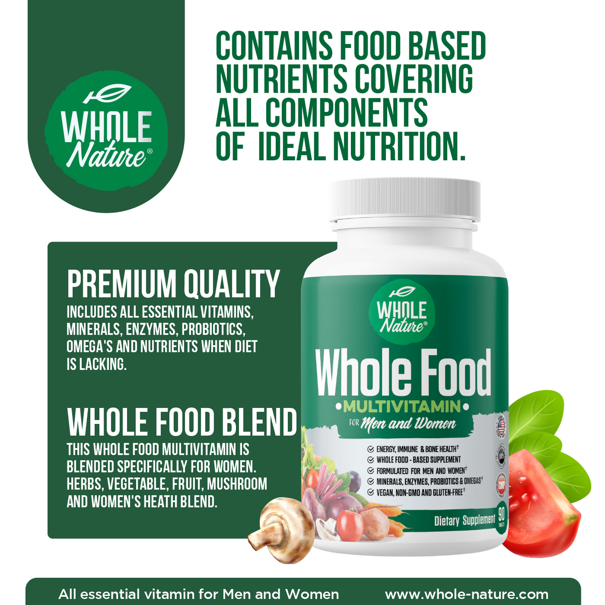 Whole Nature Whole Food Multivitamin for Men & Women-2Pack-4