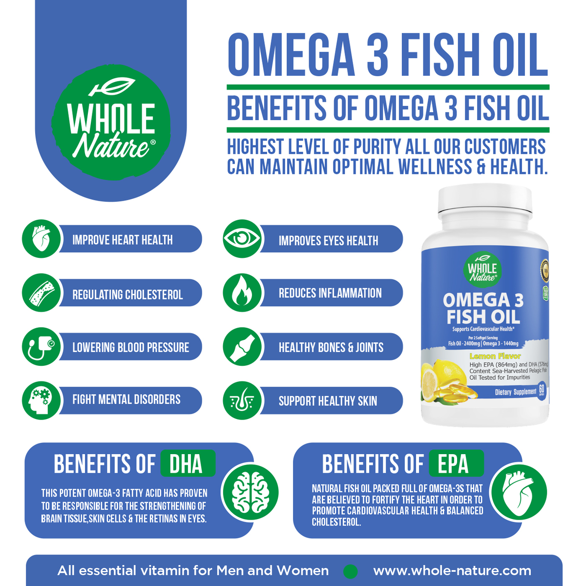Whole Nature Omega 3 Fish Oil 2400mg-3