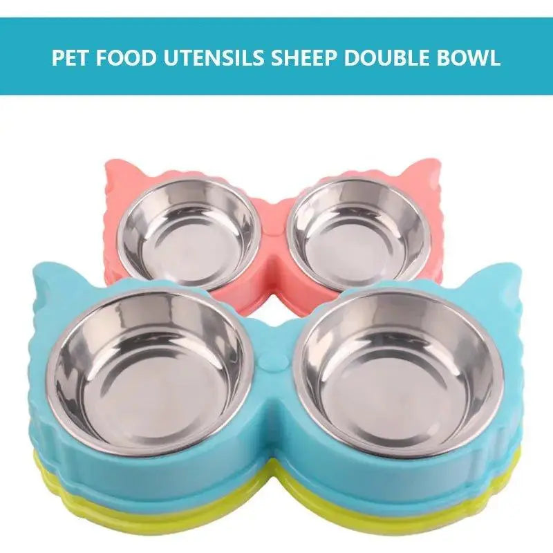 Sleek Dual Pet Bowl Station for Food and Water Convenience-1